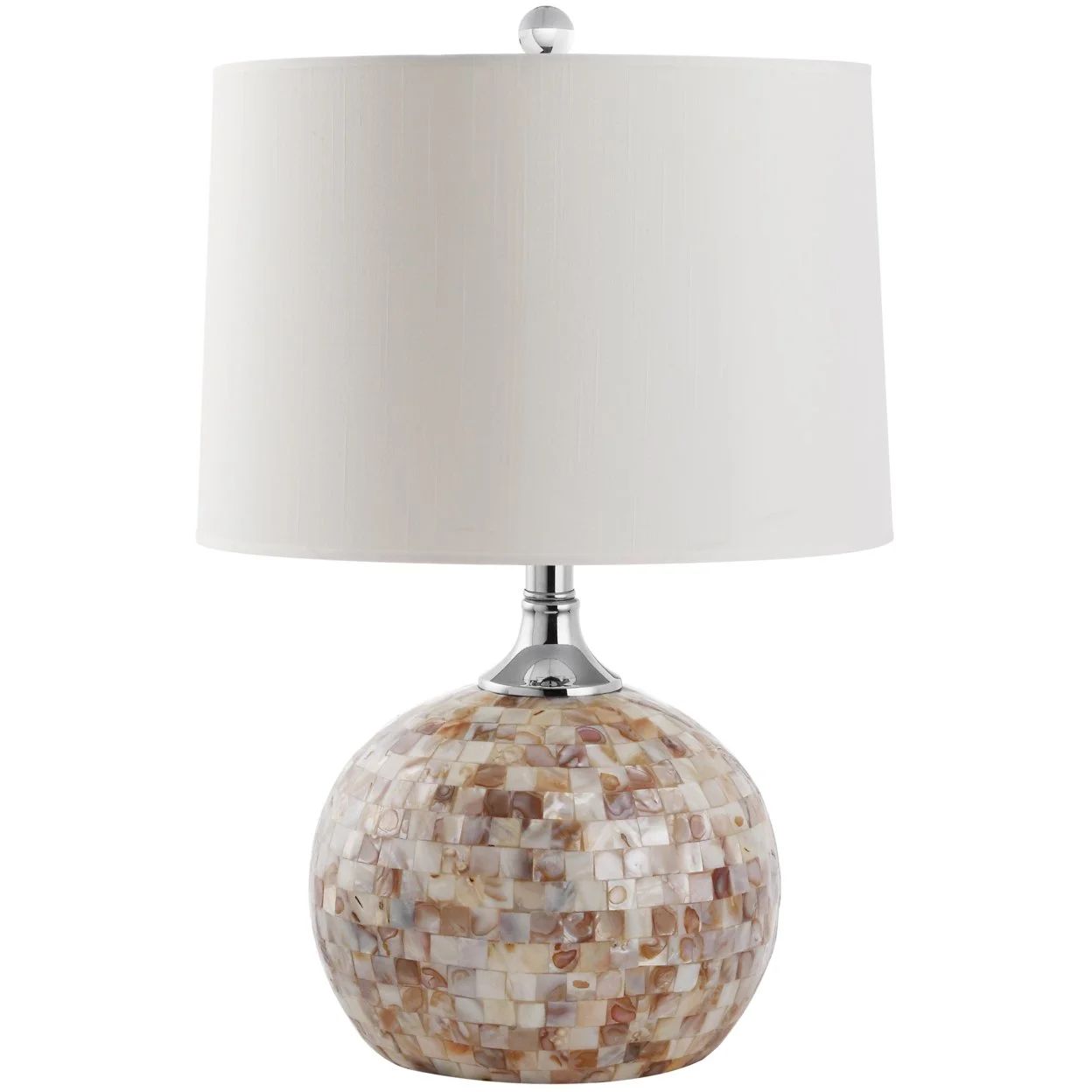 SAFAVIEH Nikki 22 in. Chrome Shell Table Lamp with White Polyester Shade, Set of 2 | Walmart (US)