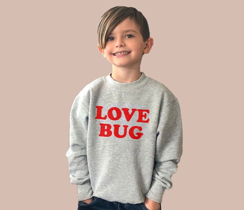 Love Bug Kids Sweatshirt - Valentine Sweater- Valentines Day Kids T-Shirt for boys, girls and tod... | Etsy (US)