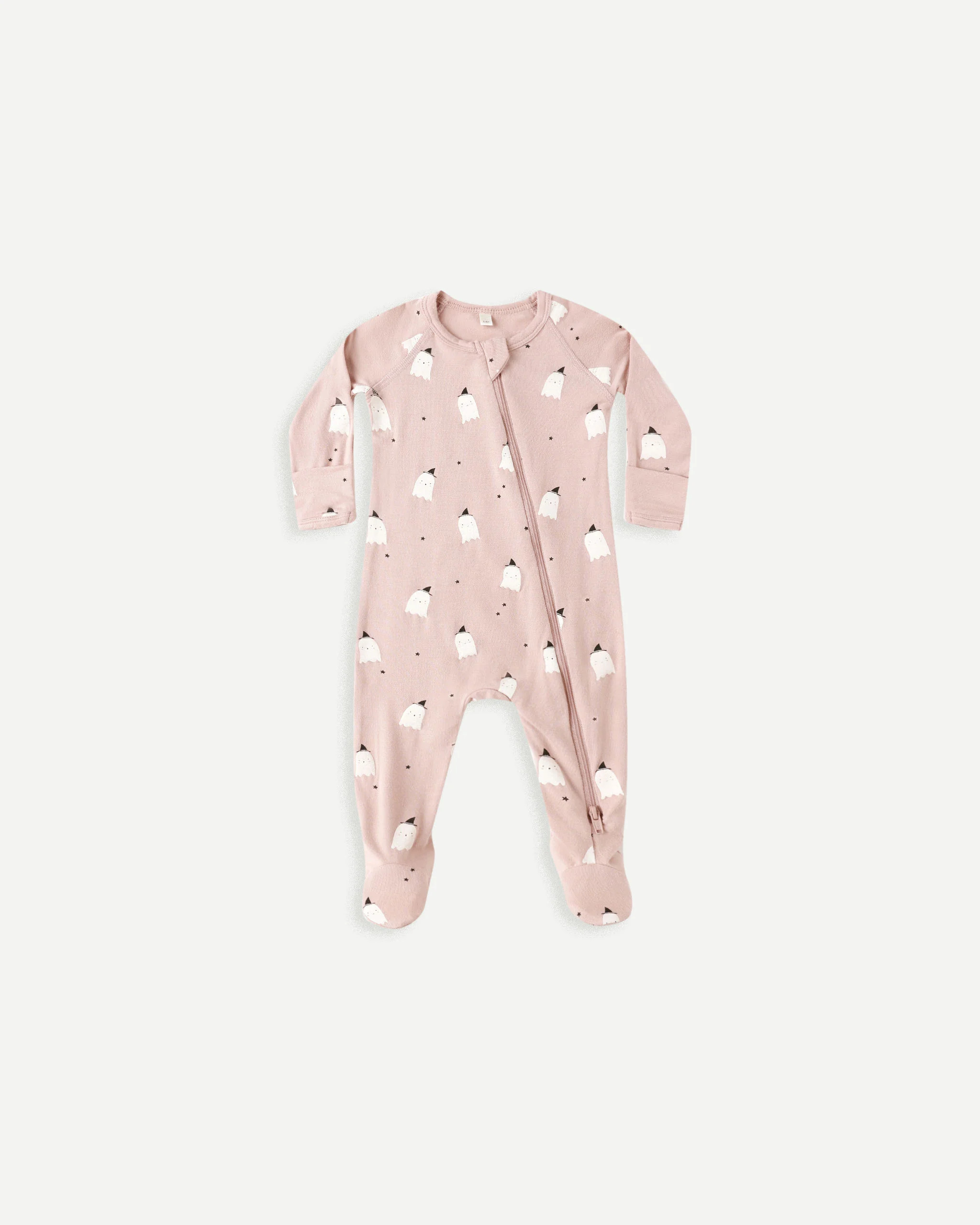 Bamboo Zip Footie || Pink Ghosts | Rylee + Cru