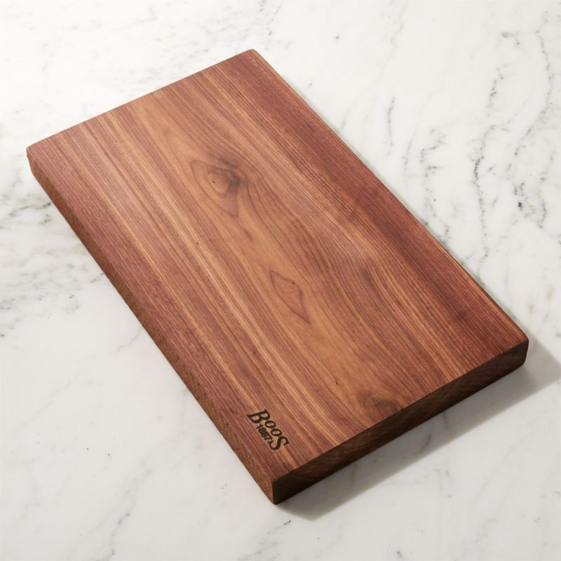 John Boos 21"x12" Rustic Edge Walnut Cutting Board | Crate and Barrel | Crate & Barrel