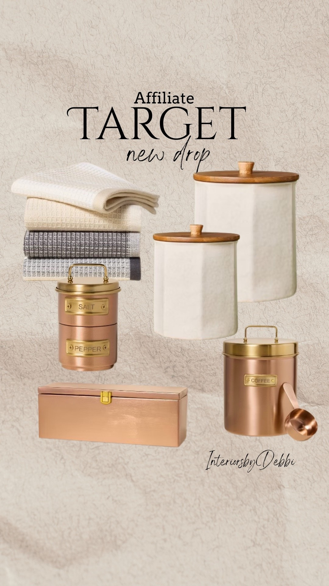 Target Finds
New drop, canisters, towels, teabag container, copper canister, transitional home, modern decor, amazon find, amazon home, target home decor, mcgee and co, studio mcgee, amazon must have, pottery barn, Walmart finds, affordable decor, home styling, budget friendly, accessories, neutral decor, home finds, new arrival, coming soon, sale alert, high end look for less, Amazon favorites, Target finds, cozy, modern, earthy, transitional, luxe, romantic, home decor, budget friendly decor, Amazon decor #target

#LTKHoliday #LTKHome #LTKGiftGuide