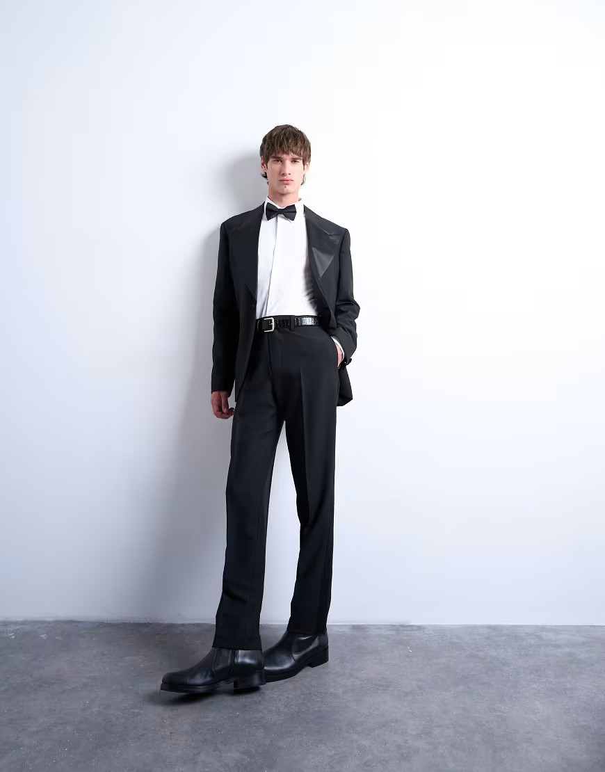 Topman slim tux suit trousers in black | ASOS (Global)