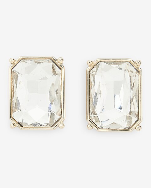 Emerald Cut Post Back Earrings | Express