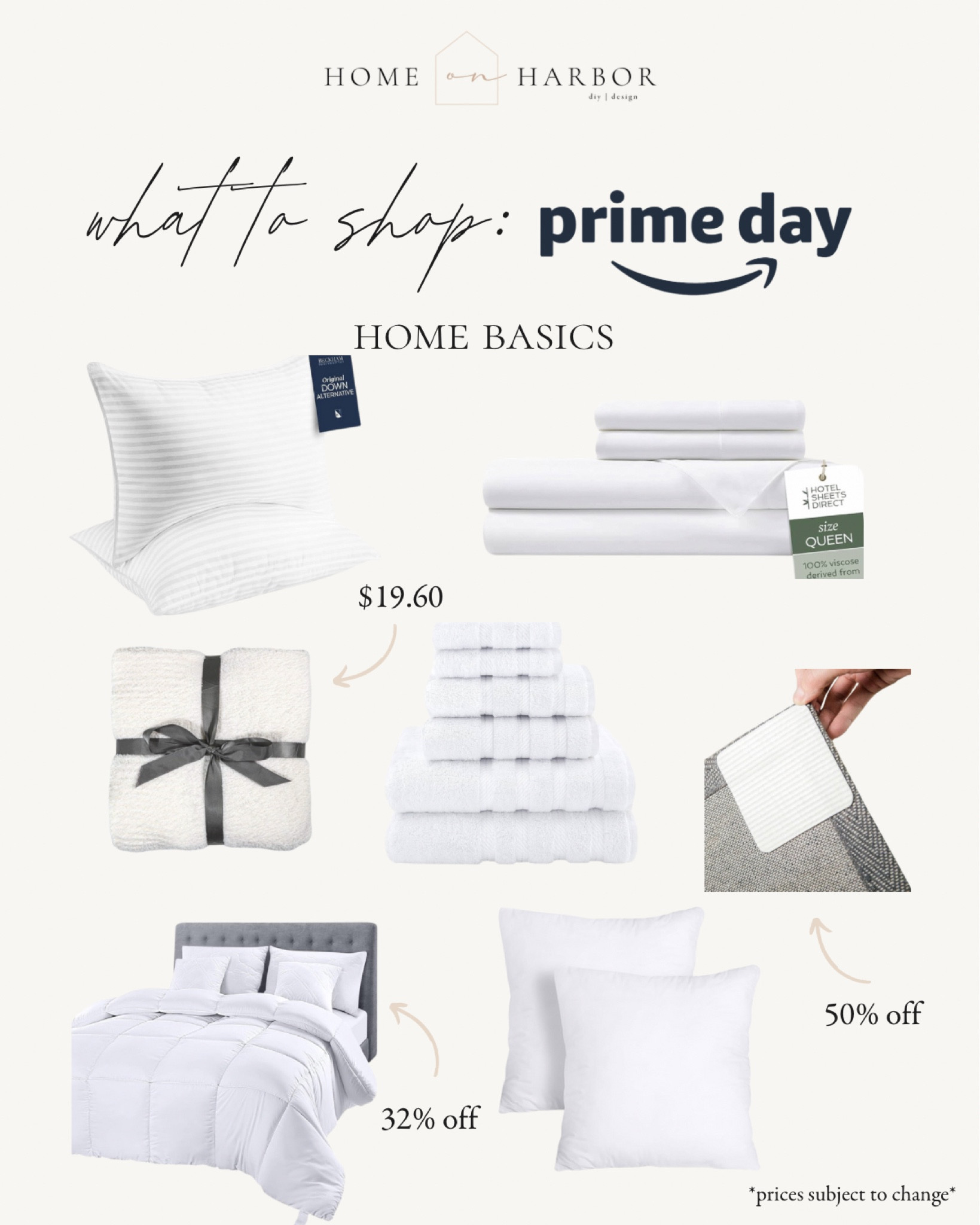 Home basics on deal for Amazon Prime Day! Pillow inserts, bedding, sheets, towel set, rug pads and more! 

#amazonhome #amazondeals #dealoftheday 

#LTKSaleAlert #LTKHome #LTKSeasonal