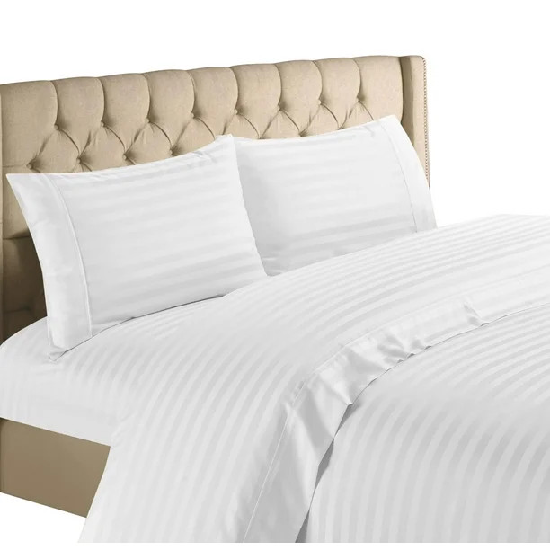 Home Sweet Home Dreams 1200 Thread Count White Stripes Cotton Sheet Sets, Twin XL, Cotton Rich 3 ... | Walmart (US)