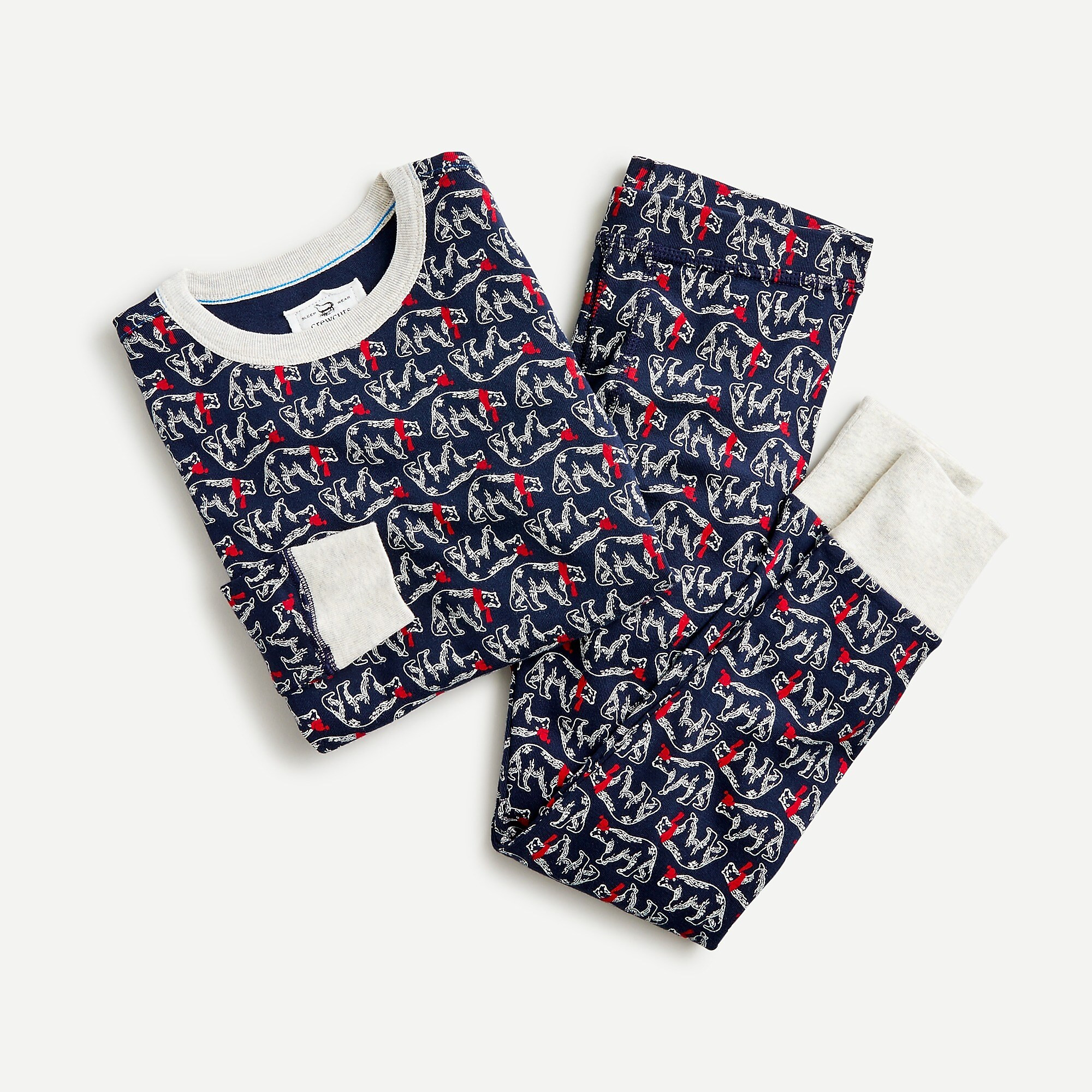 Kids' long-sleeve pajama set in polar bears | J. Crew US