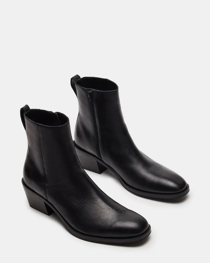 RICHIE Black Leather Boots | Men's Boots | Steve Madden (US)