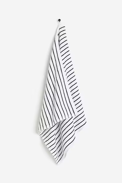 H & M - Striped Bath Towel - Black | H&M (US + CA)