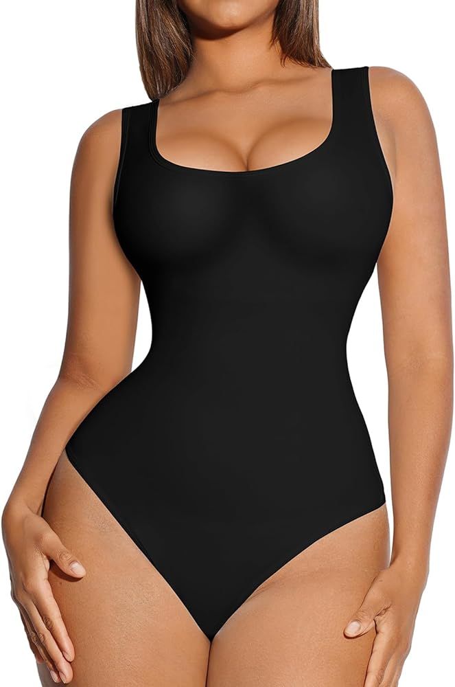 Bodysuit for Women Tummy Control Seamless Fashion Going Out Sleeveless Tank Tops Bodysuit | Amazon (US)