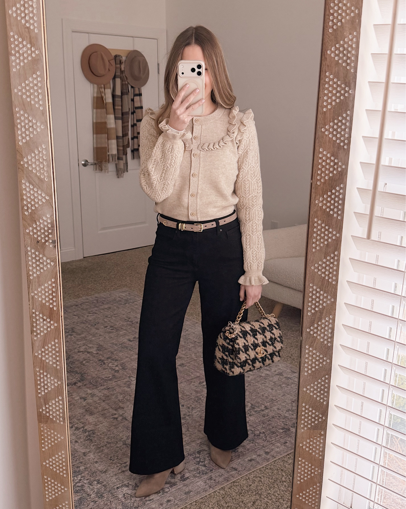 This lace sleeve cardigan is such a pretty winter staple. I love how it adds a little softness to black denim while still feeling polished and easy to wear day to night.

winter outfit women over 40, winter cardigan outfit, lace sleeve sweater, black jeans winter outfit, neutral winter style, classic winter outfit, everyday winter fashion, winter capsule wardrobe

#LTKOver40 #LTKmomlife #LTKSeasonal