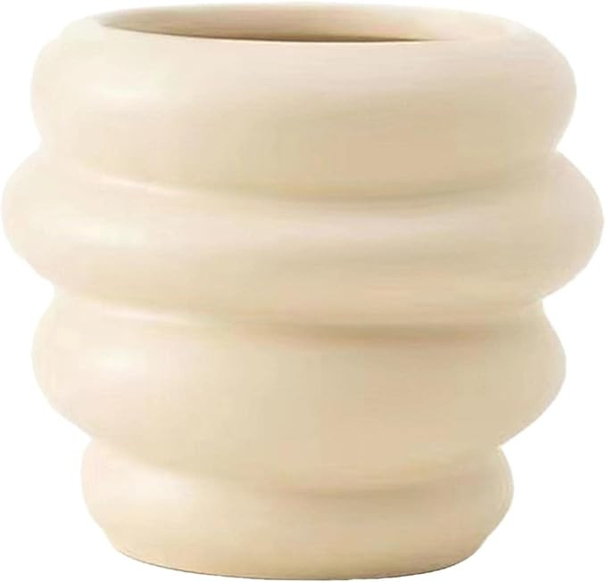 Ceramic Flower Vase Plants Holder Planter Decoration Minimalist Desk Organizer Makeup Brush Holde... | Amazon (US)