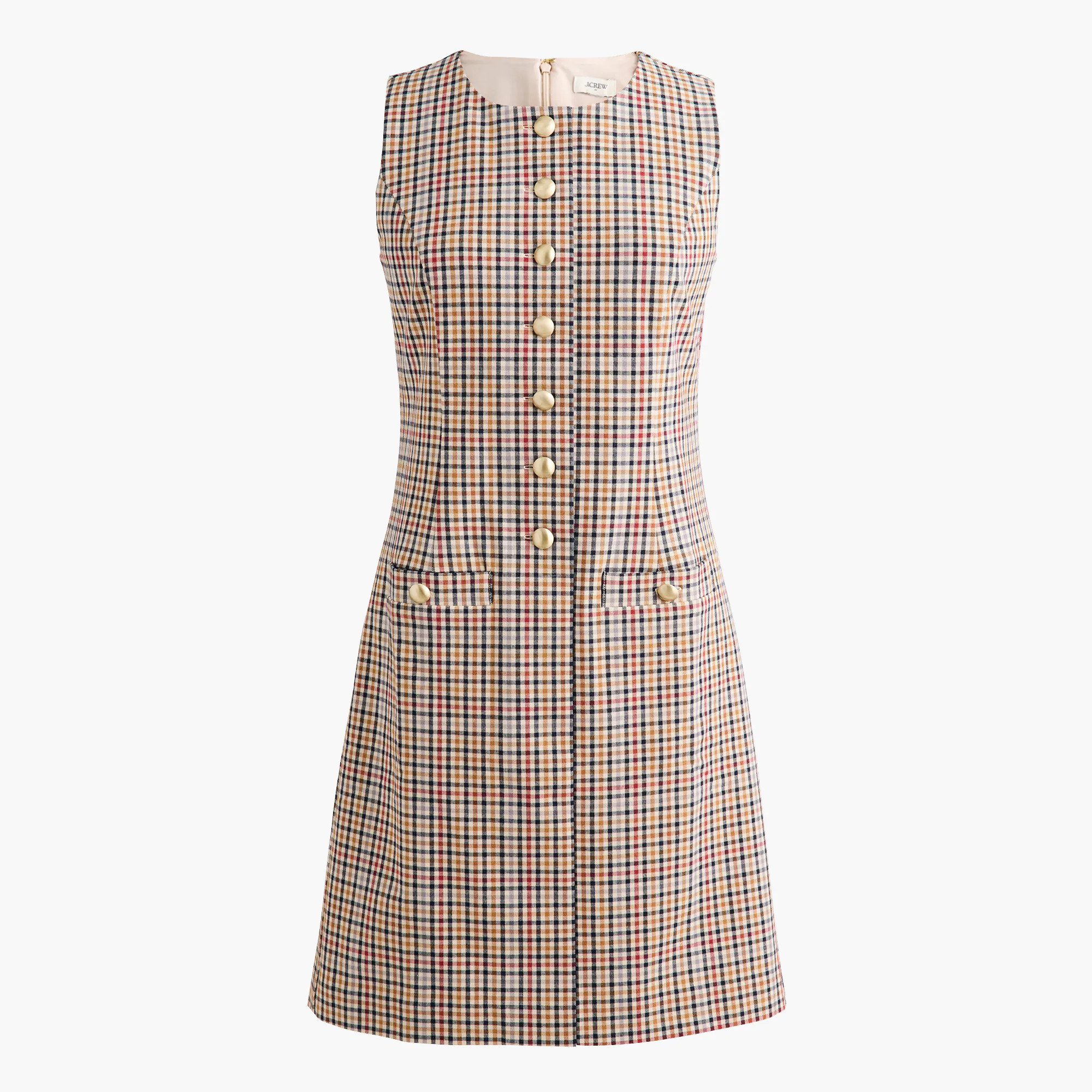 Tall plaid button-front mini dress | J.Crew Factory