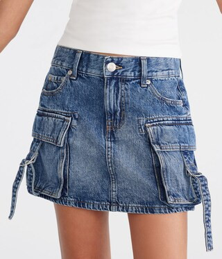 Cargo Denim Mini Skirt | Aeropostale