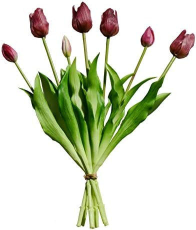 Mandy's 7pcs Purple Flowers Artificial Plastic Tulip Silk Flowers 17" for Home Kitchen Wedding De... | Amazon (US)