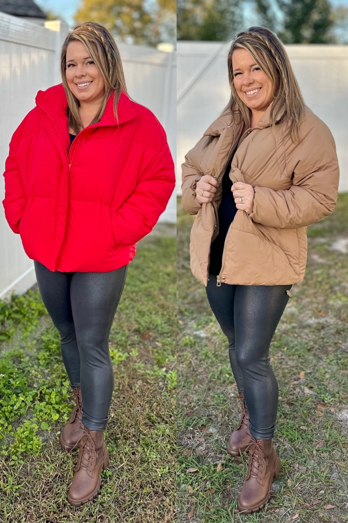 Bright colors or neutrals? Which way do you lean towards in your wardrobe? I love both but I think most of my closet tends to be bright colors. Especially living in Florida with the bright sunshine, bright blue skies and the bright green plants all year long. I’m obsessed with these comfy puffer jackets as well this winter season.

Puffer jacket
Puffer vests
Leather leggings
Winter outfit
Combat boots
Winter styling
Florida winter
Midsize outfits
Midsize jackets

#LTKfindsunder100 #LTKmidsize #LTKSeasonal
