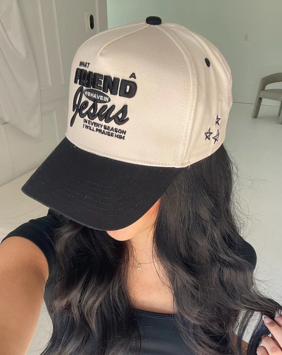 Friend in Jesus - Black Vintage Trucker Hat | KenzKustomz