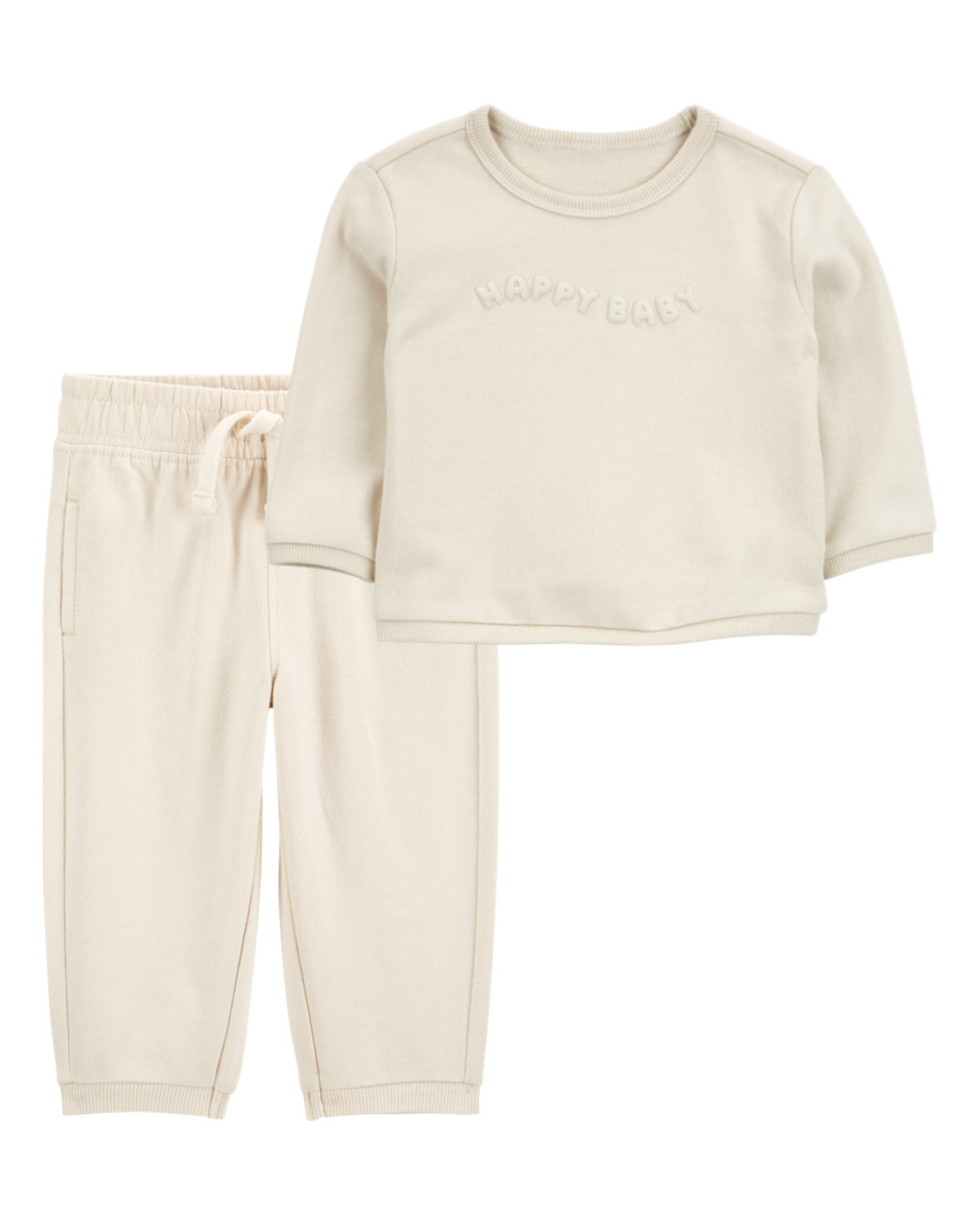 Baby 2-Piece French Terry Pullover & Pant Set - Cream | Carter's Inc