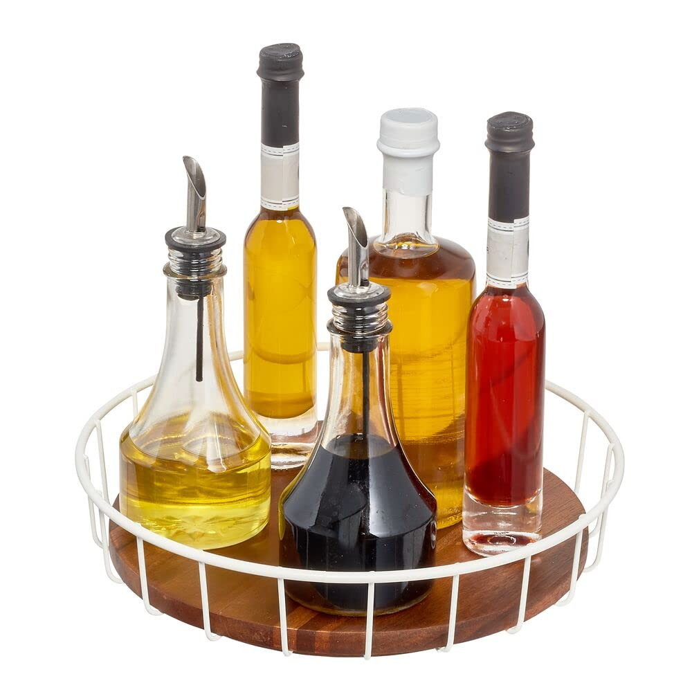 iDesign The Ría Safford Collection Acacia Wood and Wire Turntable, 11", Spinner | Amazon (US)