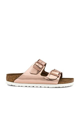 Arizona Soft Footbed Sandal in White Copper | Revolve Clothing (Global)