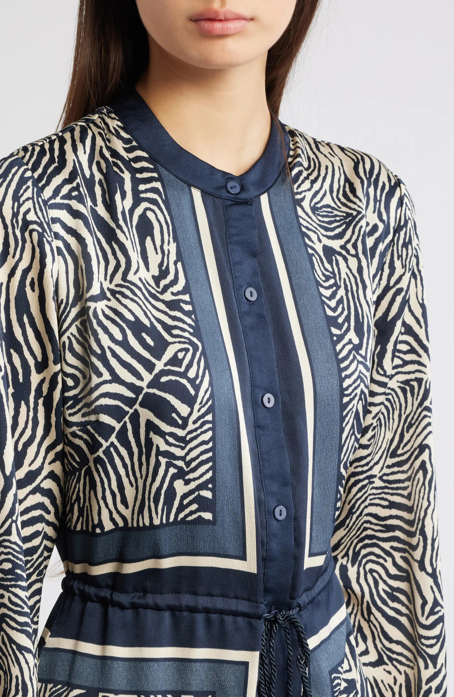 Coco Mixed Zebra Print Midi Shirtdress | Nordstrom