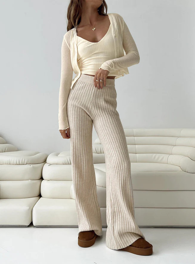 Montana Knit Pants Cream | Princess Polly US