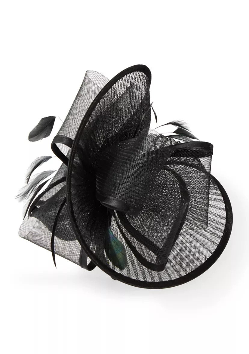 Sheer Pleated Fascinator with Flowers | Belk