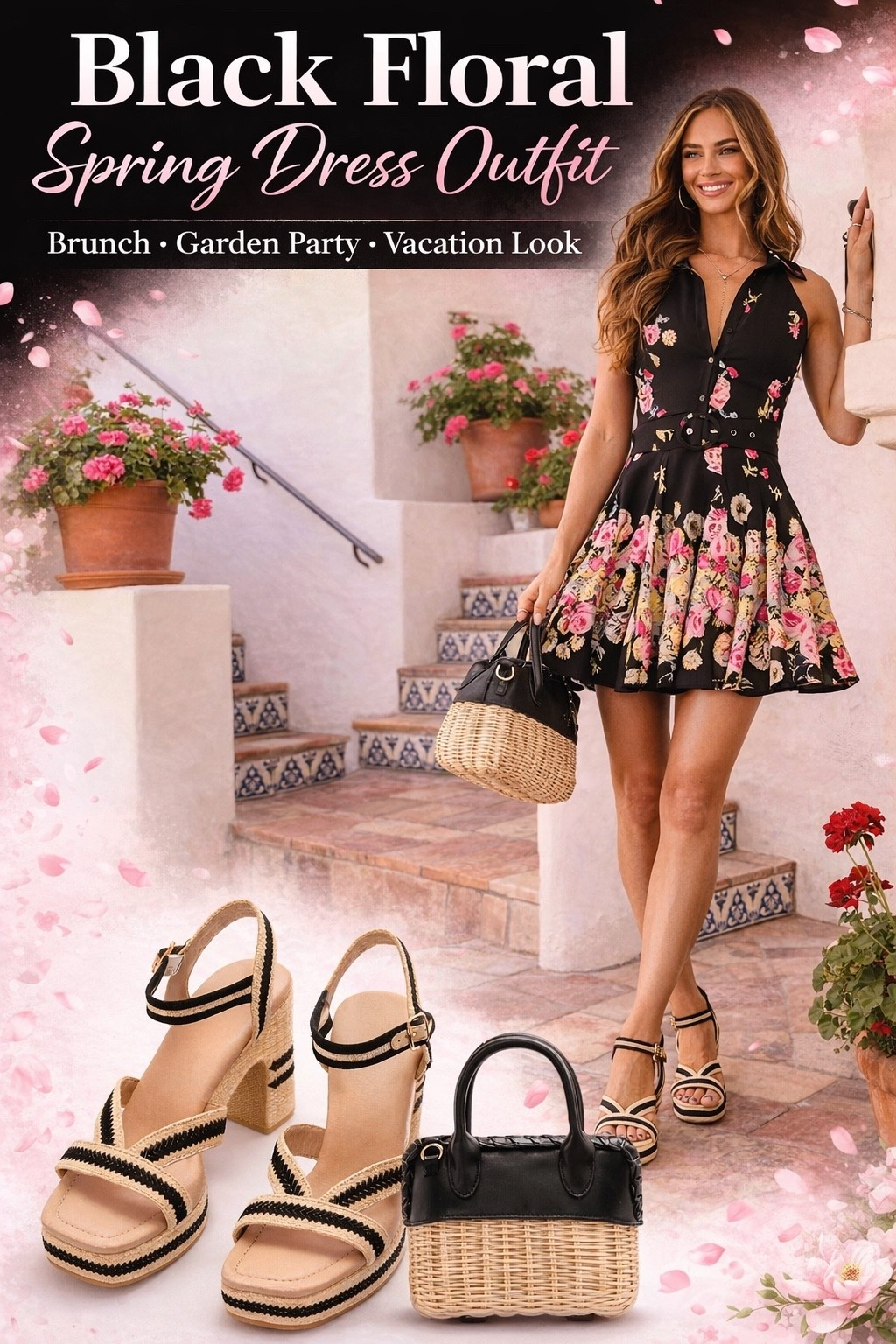 This black floral spring dress is the ultimate brunch-to-vacation outfit 🌸 The flattering fit-and-flare silhouette, bold floral print, and cinched waist make it perfect for spring weddings, garden parties, date nights, and warm-weather vacations.

I paired it with black and natural block heel sandals for comfort + height and a structured wicker handbag for that elevated European spring vibe. This is one of those dresses that looks expensive, fits beautifully, and works for so many occasions.

If you’re looking for a flattering spring dress that’s feminine but still bold — this is it.

Tap to shop the full outfit before sizes sell out 🖤✨

#SpringDress #BlackFloralDress #SpringOutfitIdeas #WeddingGuestDress #BrunchOutfit #GardenPartyStyle #VacationOutfit #LTKStyle #LTKFinds #FeminineFashion #DateNightLook #BlockHeels #WickerBag #SpringFashion2026