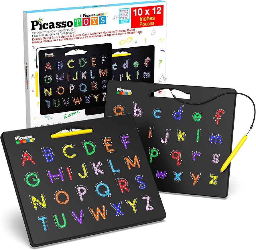 PicassoTiles Magnetic Alphabet Board 12x10 in Dual Sided Learning Pad with Upper and Lowercase Le... | Amazon (US)