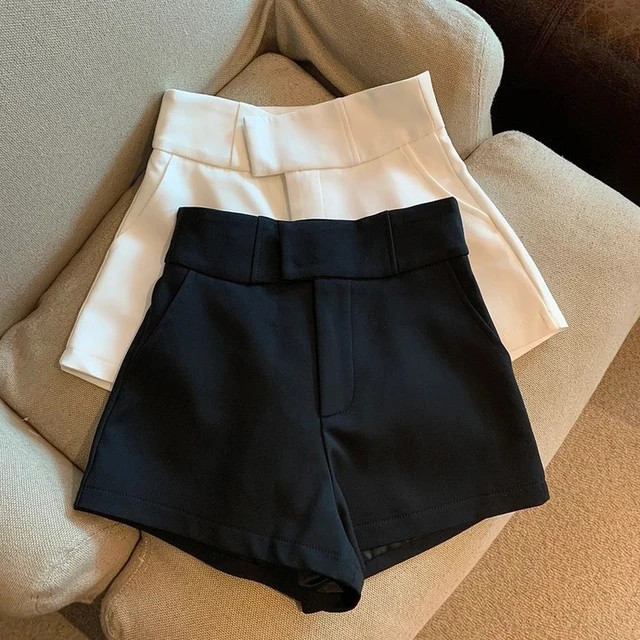 MEXZT Y2K Streetwear Black Shorts Women Elegant High Waist White A Line Wide Leg Suit Short Sexy ... | AliExpress (US)