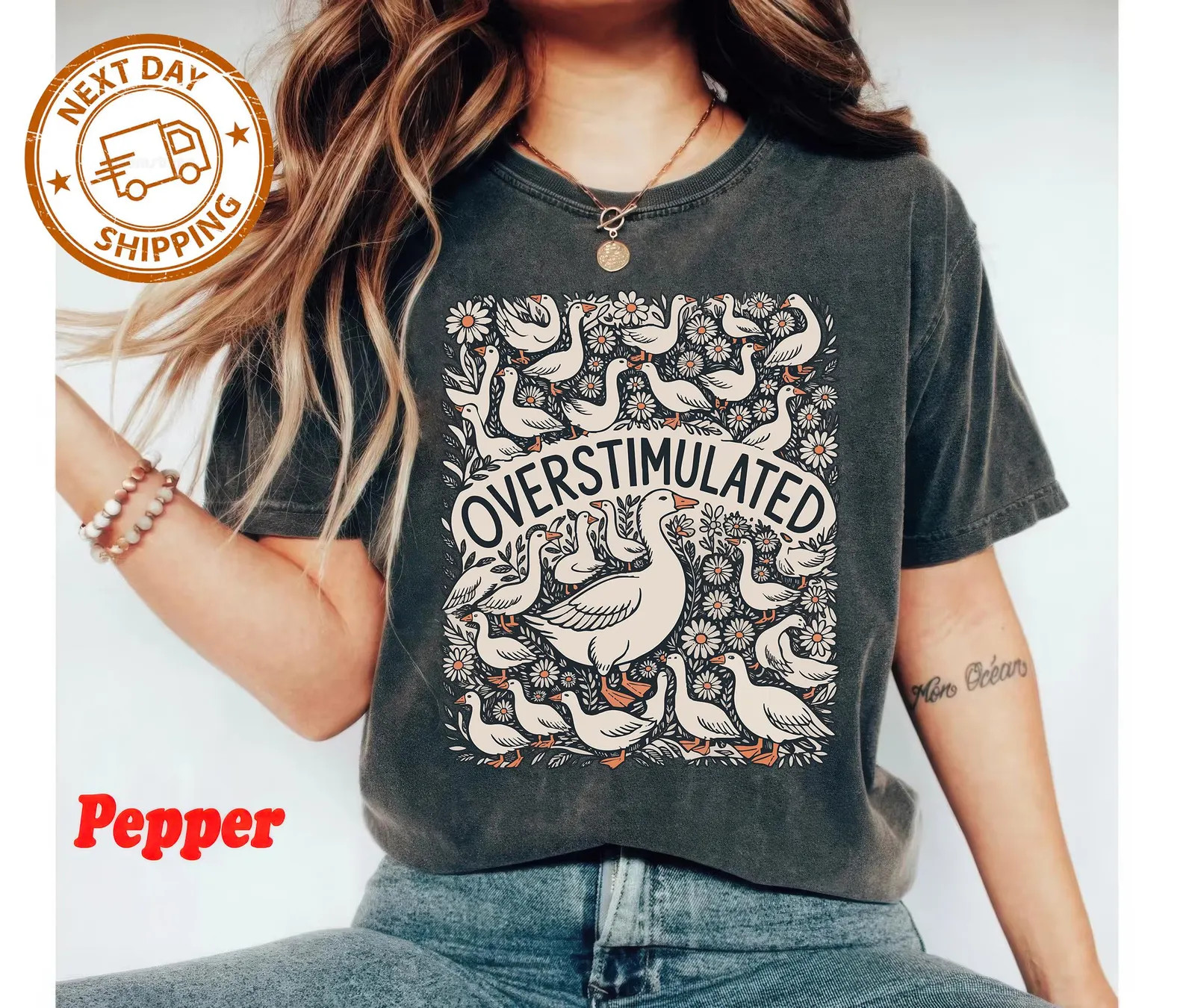 Overstimulated Mama Duck Shirt, Comfort Colors® Farm Animal Graphic Tee, Homeschool Mom Life Tee... | Etsy (US)