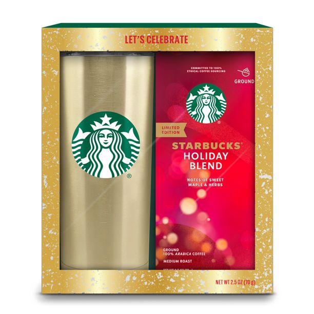 Starbucks Gold Stainless Steel Tumbler with Coffee | Walmart (US)