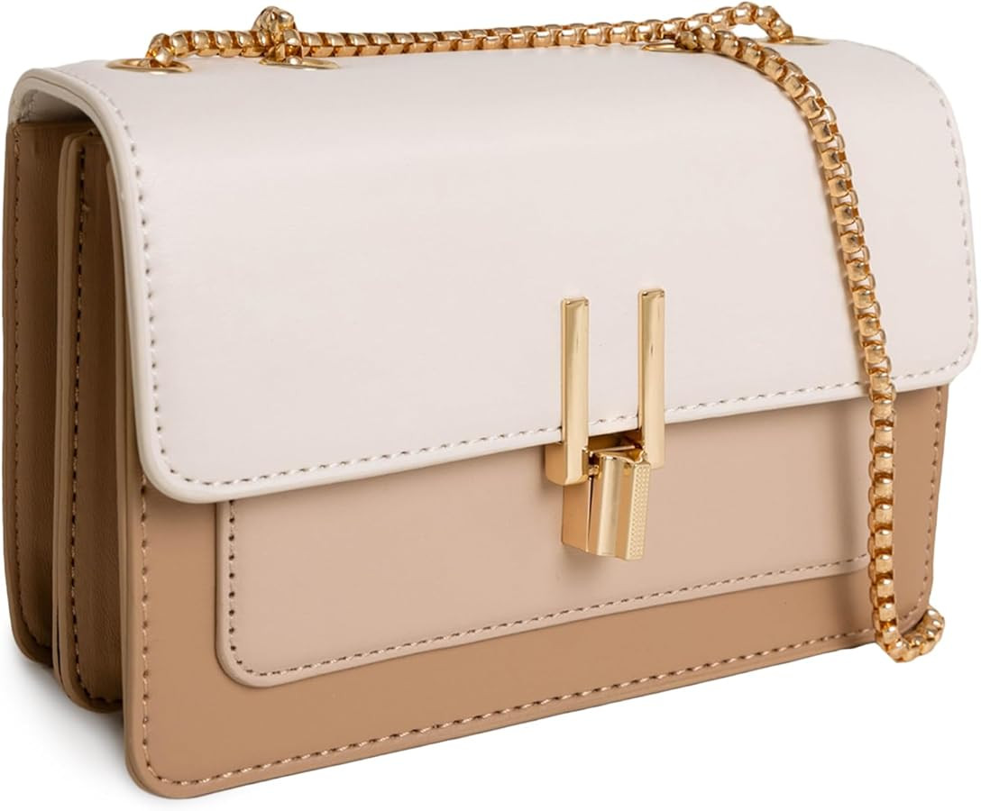 Color Block Crossbody Bags for Women Leather Purses Designer Satchel Handbags Shoulder Bag | Amazon (US)