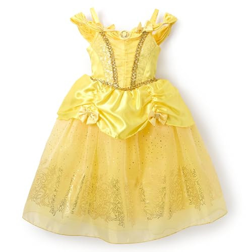 Disney Store Official Princess Belle Halloween Costume for Kids - Disney Princess Dresses for Girls - Dress up Clothes for Pretend Play - Beauty and the Beast Costume - Size 7/8 | Amazon (US)