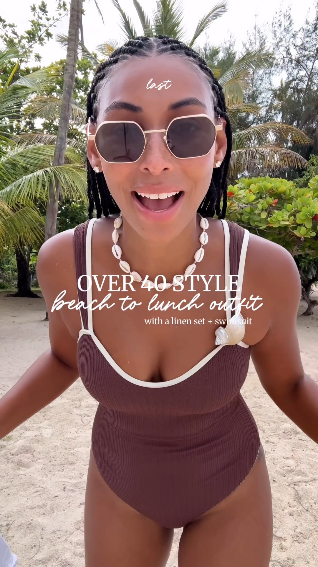 Over 40 Style beach to lunch outfit with a linen set and swimsuit ✨

#LTKOver40 #LTKSwim #LTKTravel