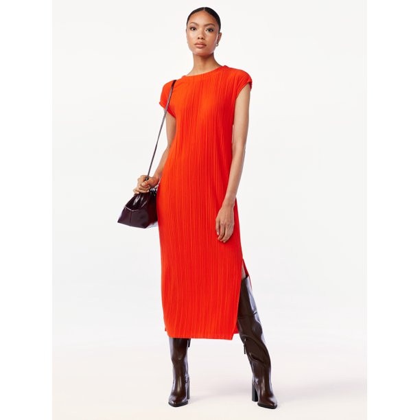 Scoop Women's Midi Dress with Dolman Sleeves | Walmart (US)