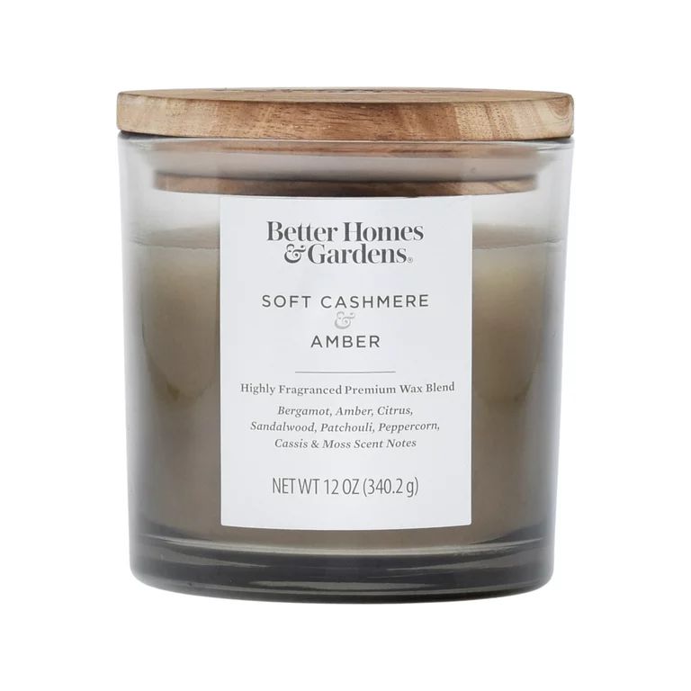 Better Homes & Gardens 12oz Soft Cashmere & Amber Scented 2-Wick Ombre Jar Candle | Walmart (US)