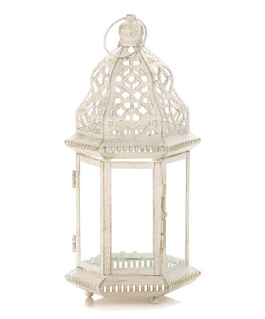 Zingz & Thingz Lanterns - Small Distressed White Lantern | Zulily