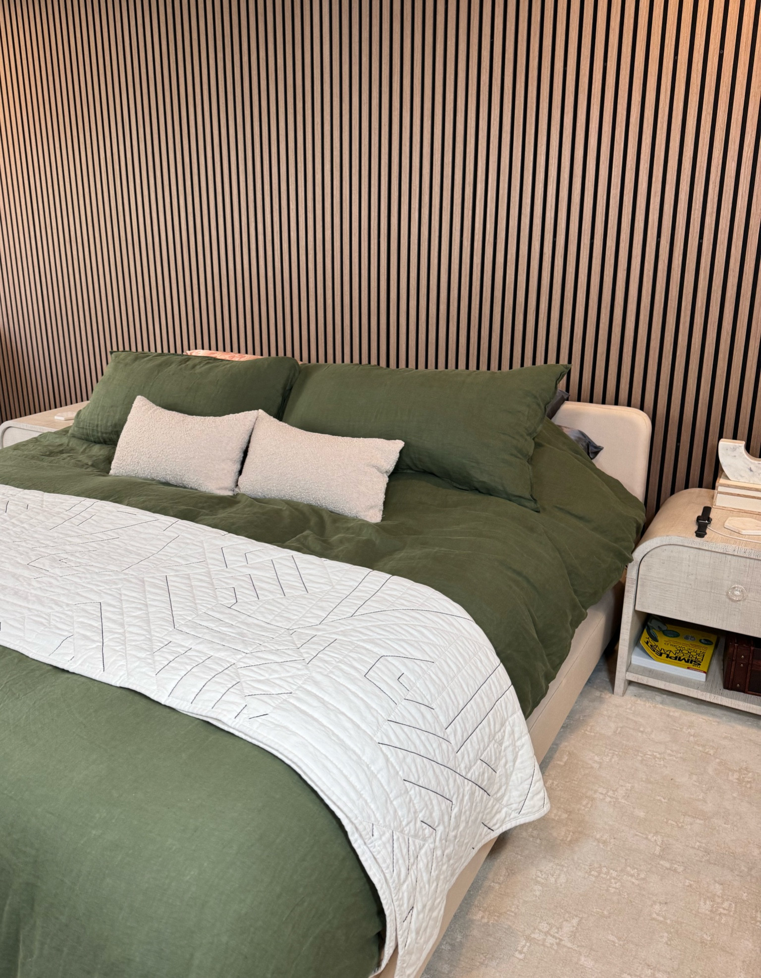 Primary bedroom!! 
Wall panels to help with noise reduction and get ready for baby!

Rug is actually a piece of carpet from a local shop so I am unable to link

#LTKfindsunder50 #LTKfindsunder100 #LTKhome