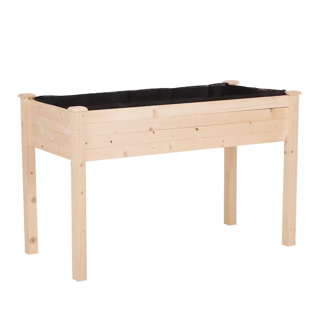 Outsunny 48.25-in W x 30-in H Brown Wood Outdoor Raised Planter Box | Lowe's