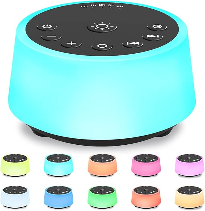 Color Noise Sound Machines with 10 Colors Night Light 25 Soothing Sounds and Sleep White Noise Ma... | Amazon (US)
