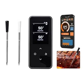 Wireless Meat Thermometer with Stable Bluetooth Connection, 2 Multi-Sensor Probes, \u00b11\u00b0F... | Amazon (US)