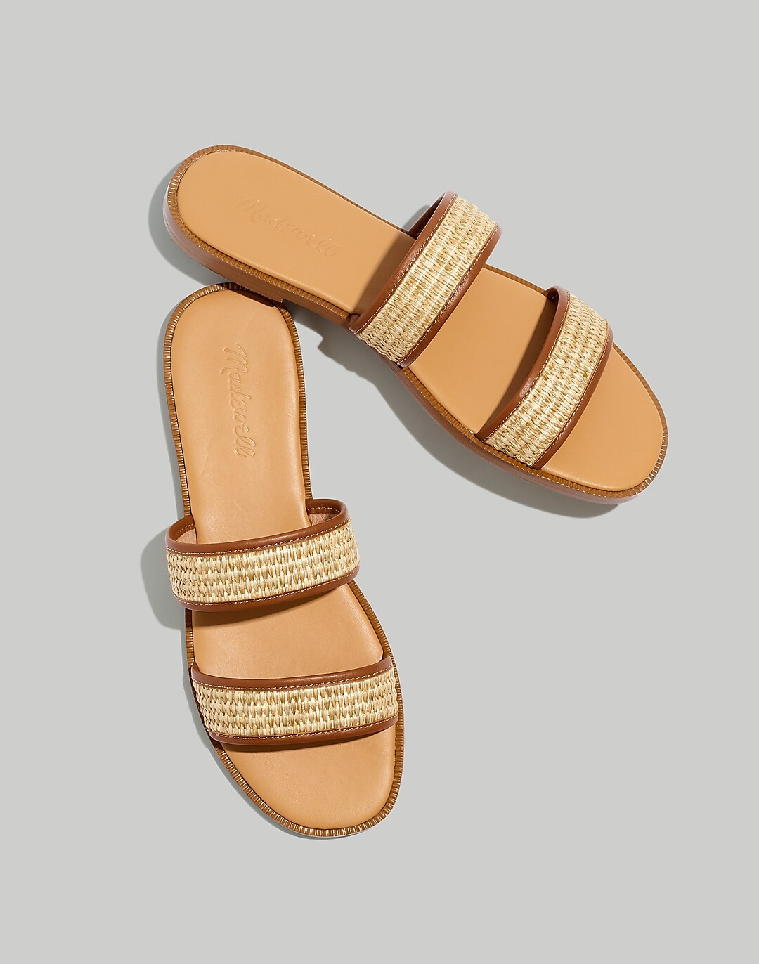The Teagan Slide Sandal in Straw | Madewell