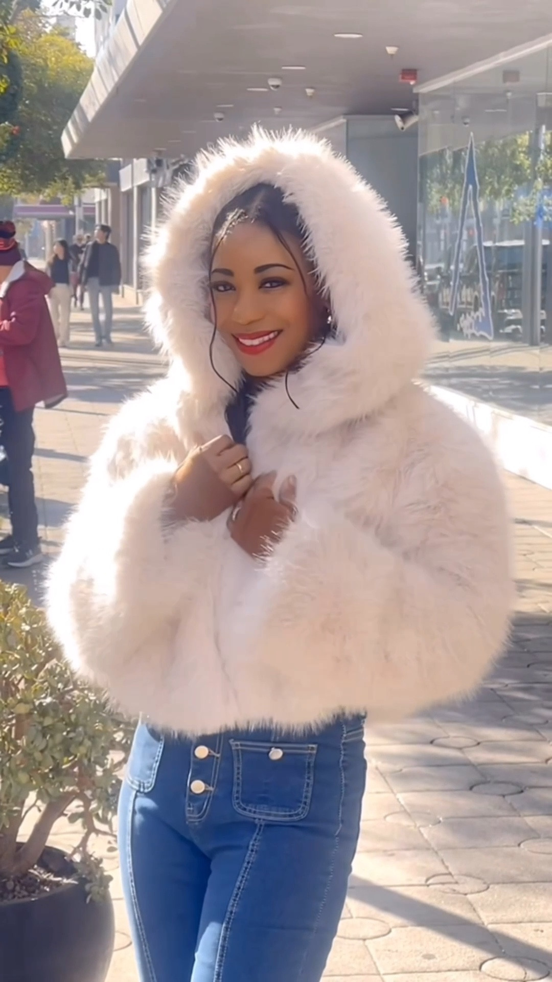 OOTD Faux fur, jeans and boots .

#LTKU #LTKootd