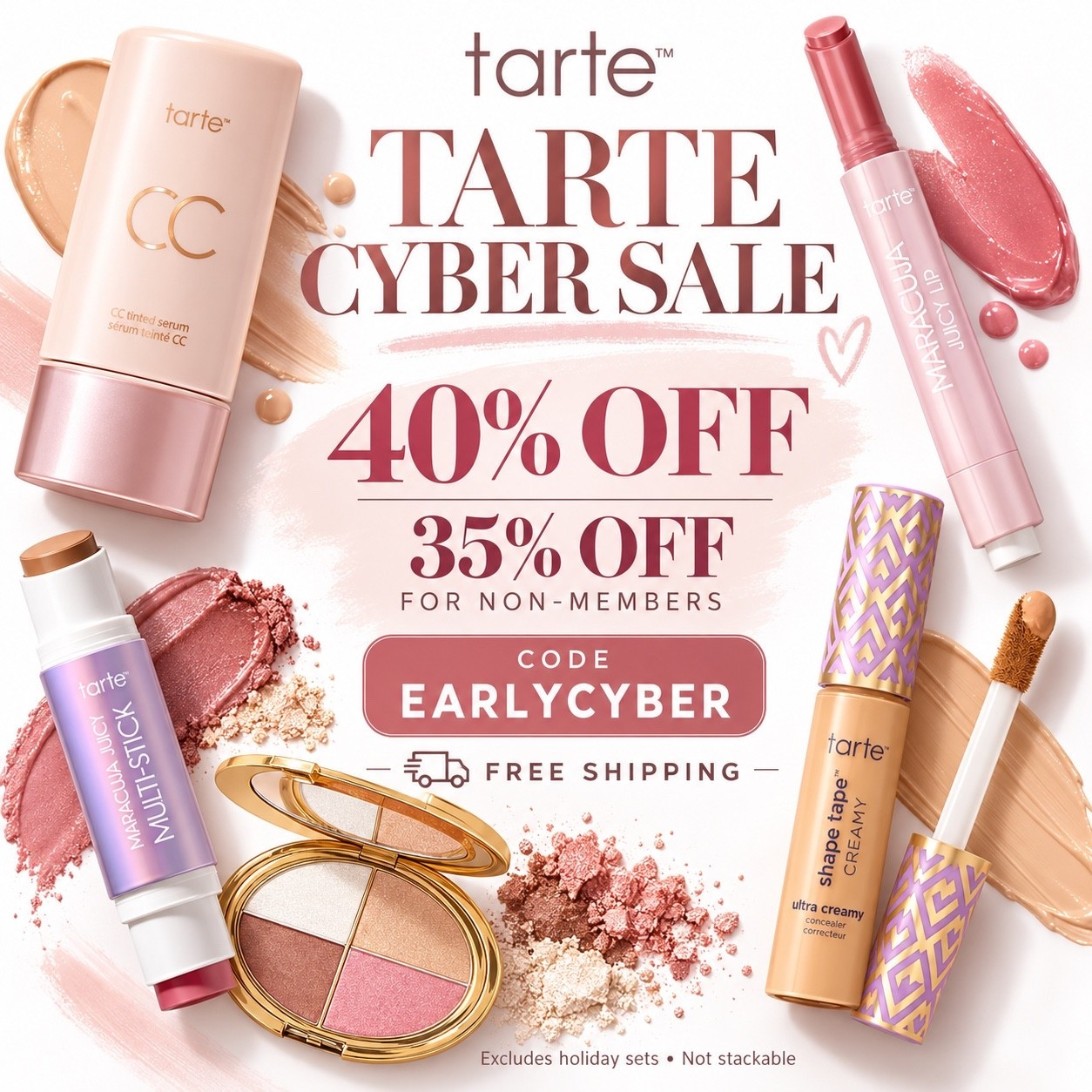 There's a massive Tarte sale today where you can get up to 40% off, plus free shipping, on your everyday makeup!  The serum is also incredible for teens because it matches their skin without looking like foundation!   

@Tarte #tartepartner #ad