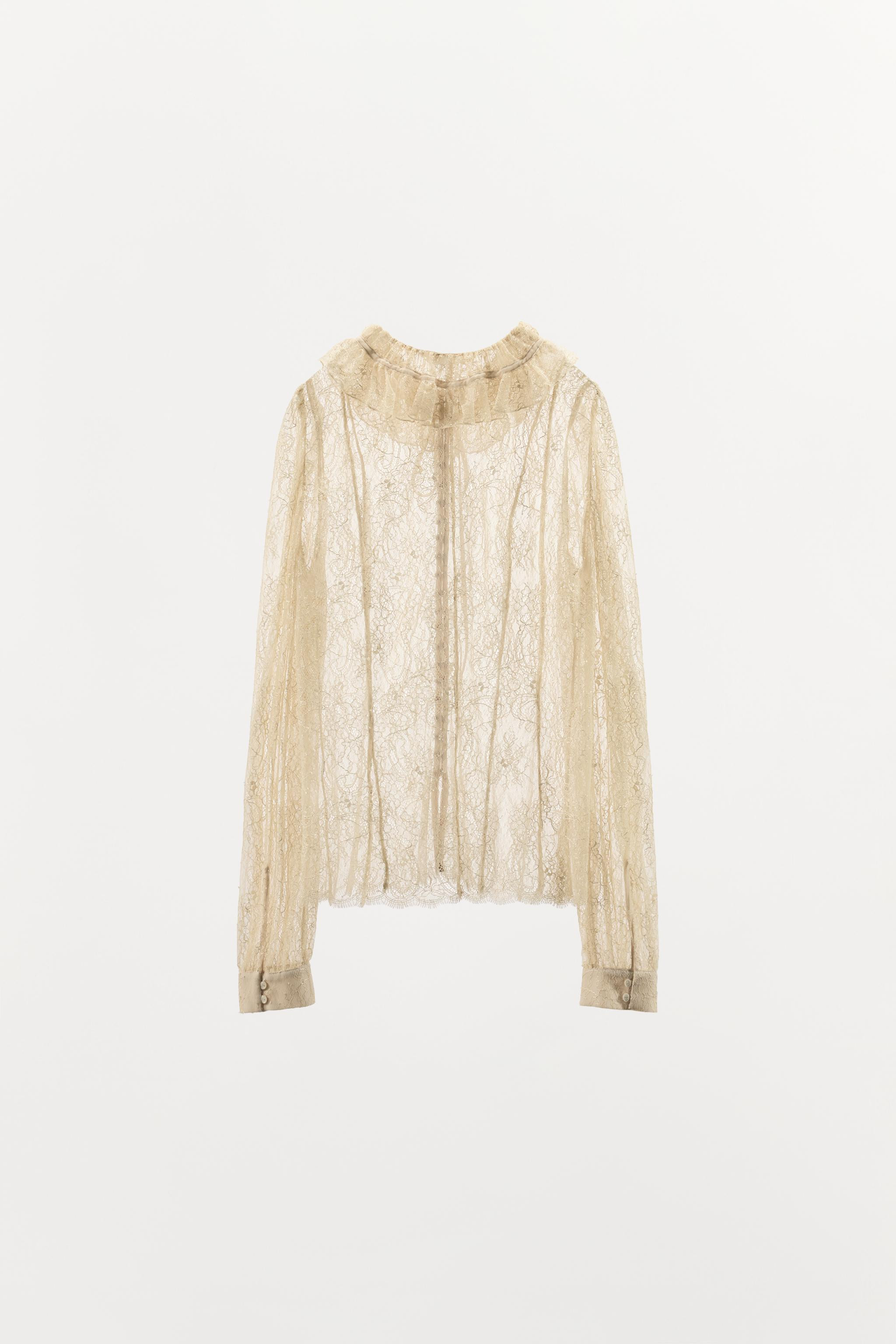 LACE BUTTON SHIRT ZW COLLECTION LIMITED EDITION | Zara US
