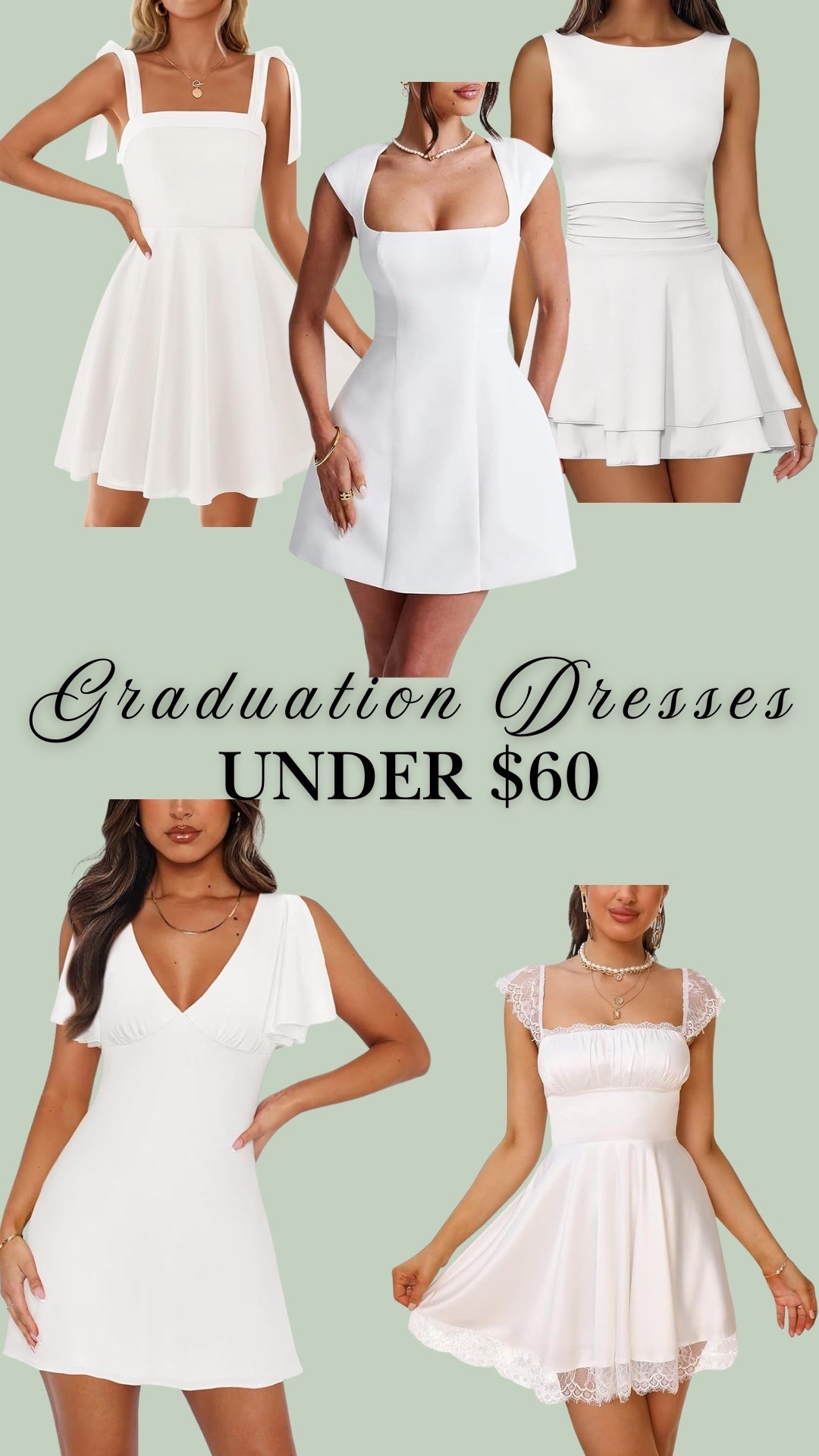 Graduation is right around the corner! Here are some white dresses that are under $60! ￼

#LTKootd #LTKgrwm #LTKSpringSale