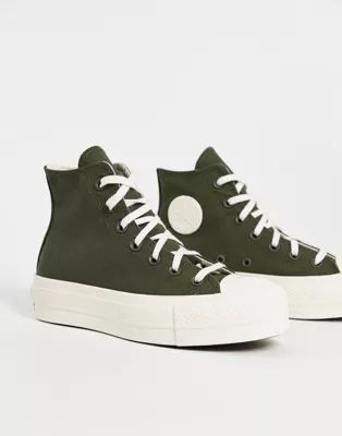 Converse – Chuck Taylor Lift – Sneaker in Khaki | ASOS (Global)