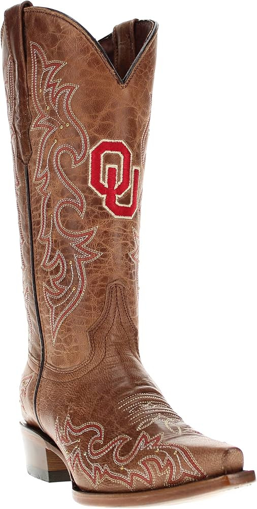Vaccari Women's Annie Genuine Leather NCAA Athletics Embroidery & Studs Snip Toe Cowgirl Boots | Amazon (US)