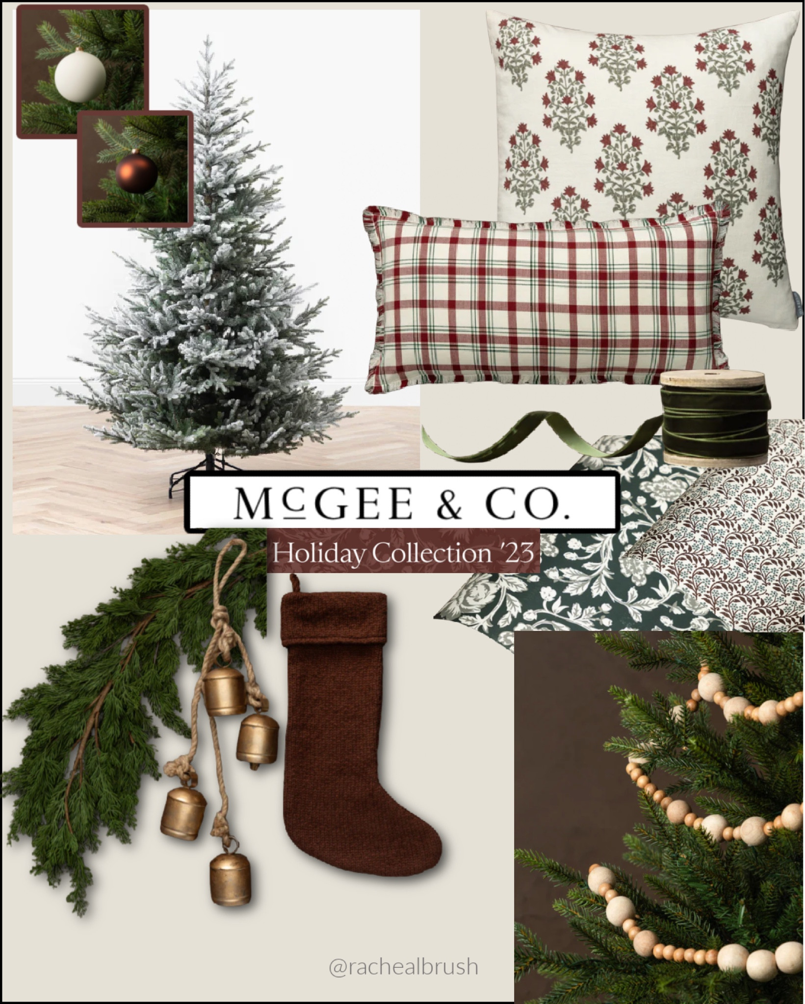 McGee & Co. Holiday Collection. These will sell out fast! Vintage wrapping paper. Norway faux Christmas tree. Velvet ribbon. Holiday pillows. Hanging iron bells. Glass ornaments. Matte ornaments. Knit stockings  

#LTKhome #LTKSeasonal #LTKHoliday
