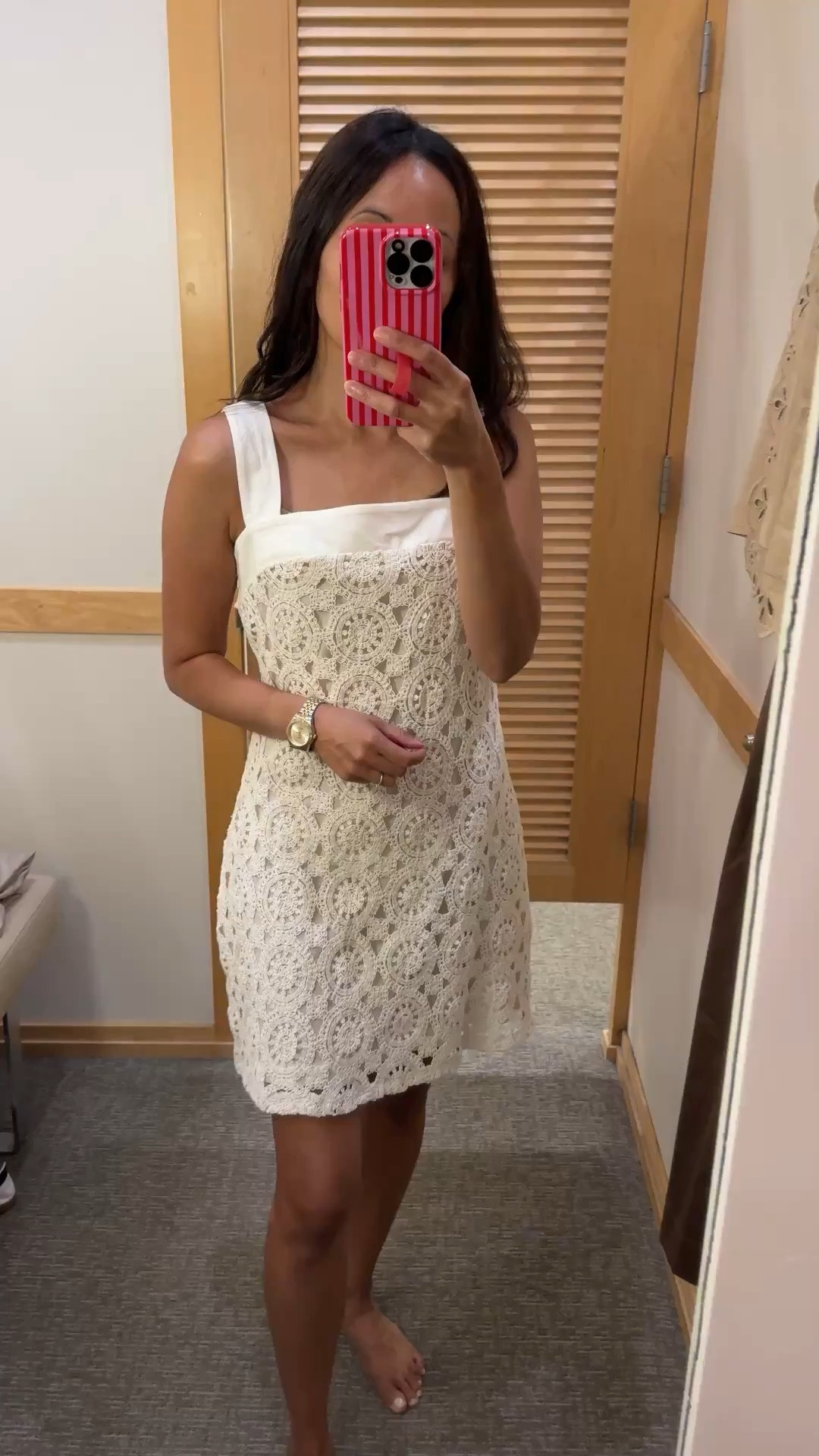 Dresses. White dress  Social event dress. Wedding shower dress. Baby shower dress. Graduation dress. Wedding guest dress. 

This dress has very pretty crochet details on the top layer. The dress and lining is 100% cotton. I like the square neckline and classic silhouette. 

Sizing seems to run big. I am wearing a size up here as they didn’t have my size in store. I ordered my true size and a size smaller.


#LTKWedding #LTKOver40